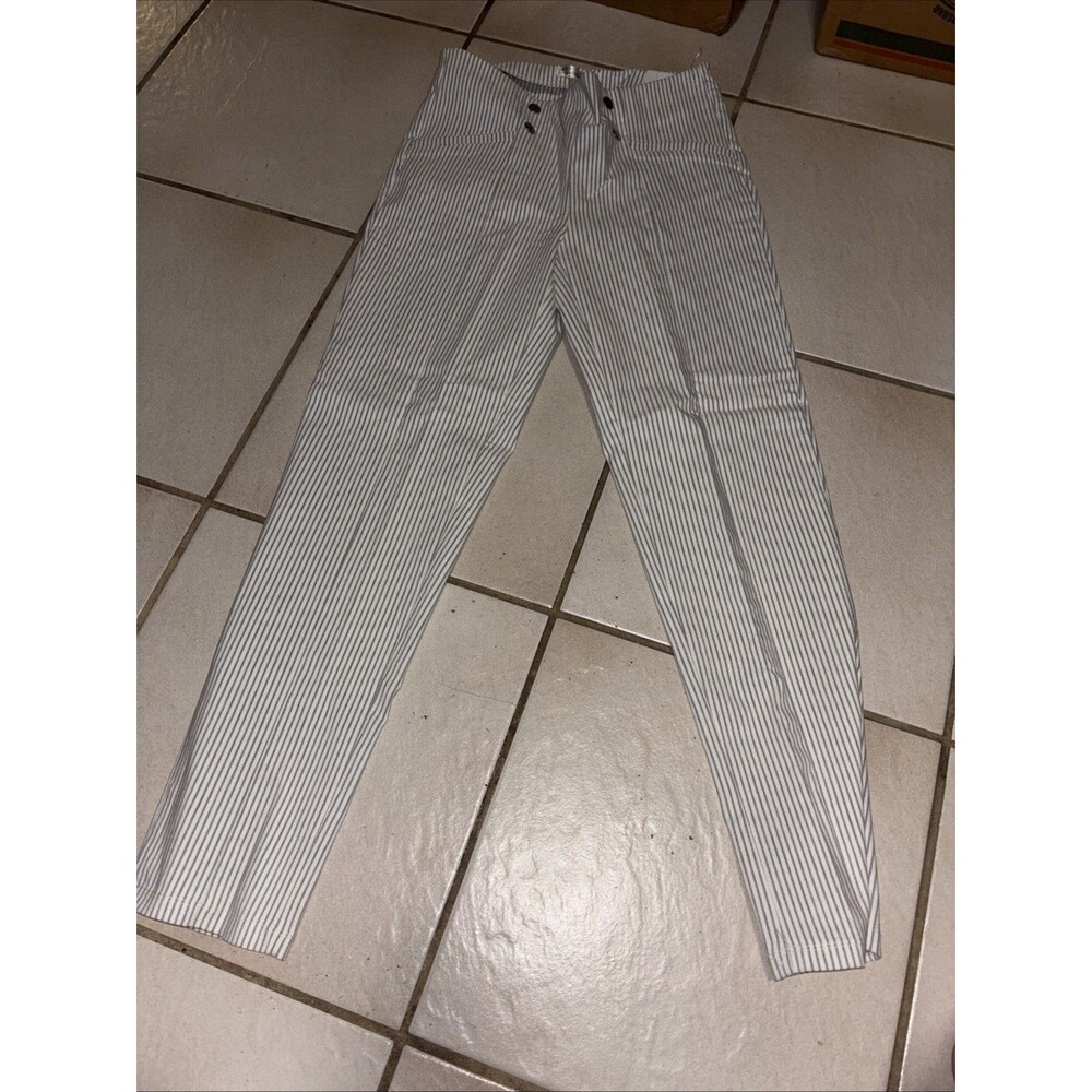 89th + Madison Womens Grey Mini Stripe Small Ankle Length Comfort Waist